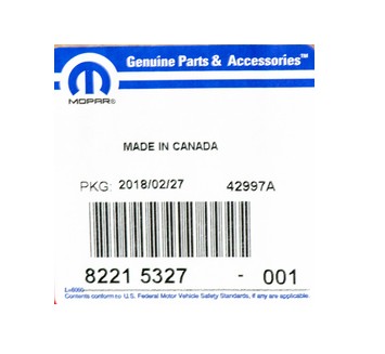 БОКОВЫЕ ЗНАКИ WRANGLER JL 4D MOPAR OE 82215327AB