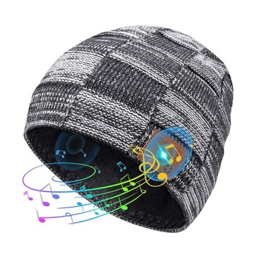 SŁUCHAWKI BLUETOOTH MIKROFON CZAPKA ZIMOWA BEANIE