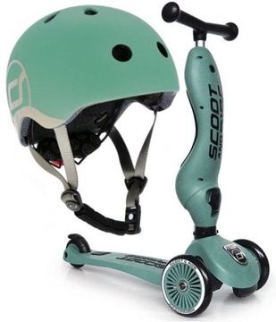 Scoot And Ride Forest ZESTAW HULAJNOGA Jeździk 2w1 + KASK z LED XXS do S 1+