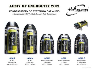Hollywood HCM.5 HDFT — АВТОМОБИЛЬНЫЙ КОНДЕНСАТОР 0,5 Ф — 400 Вт ЖК-ВОЛЬТМЕТР