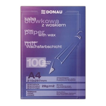 Kalka ołówkowa DONAU fioletowa op.100ark.
