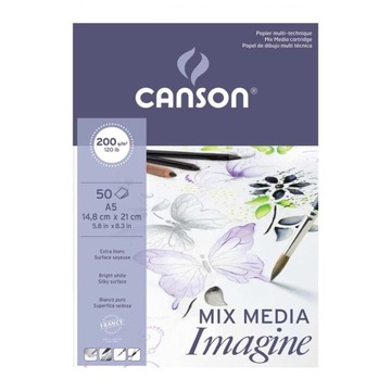 Blok Mix Media Canson Imagine A5 200g 50ark