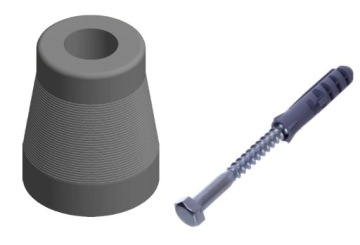 ODBOJNIK ODBÓJ STOPER DO DZRWI I BRAMY 60MM SZARY