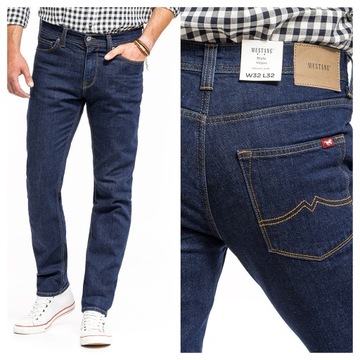 MUSTANG VEGAS MĘSKIE SPODNIE JEANSOWE DŻINSY SLIM FIT ZWĘŻANE BLUE W32 L34