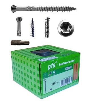 ВИНТЫ ДЛЯ ТЕРСОВ 5x70 НЕРЖАВЕЮЩИЙ C2 ДЛЯ ТЕРСОВ TX25 + БИТА 200 шт.