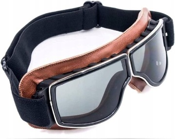 ВИНТАЖНЫЕ МОТОЦИКЛОВЫЕ ОЧКИ ДЛЯ ПИЛОТОВ КОЖАНЫЕ ОЧКИ