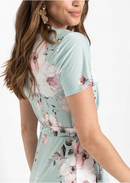 MIĘTOWY KOMBINEZON W KWIATY Bonprix VV1 38
