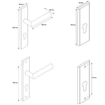 ЧЕРНАЯ РУЧКА С ВЕРХНЕЙ ПАНЕЛЬЮ ДЛЯ ВНЕШНИХ ДВЕРЕЙ ЛЕВАЯ ПРАВАЯ, МЕСТО 72