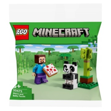 2x LEGO Minecraft Стив и маленькая панда 30672 35 эл.