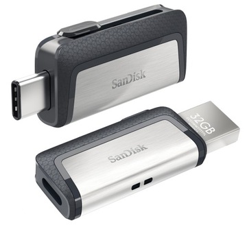PENDRIVE DYSK PAMIĘĆ 2W1 USB-A USB-C SANDISK 32GB DUAL USB 150MB/S