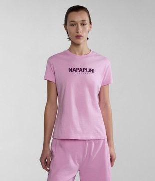 Napapijri Koszulka Damska Kreis NA4HOF Pink Pastel XL