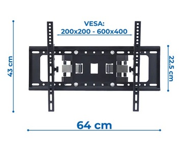 Прочный универсальный поворотный кронштейн для 40-85-дюймового ЖК-/LED-телевизора VESA