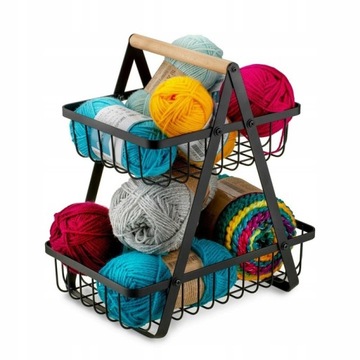 ПРОВОЛОЧНАЯ КОРЗИНА-ЧАША, ДВУХЯРУСНЫЙ ПЛЕЕР ДЛЯ ФРУКТОВ