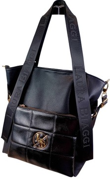 LAURA BIAGGI CZARNA torebka A4 shopper CZARNY LB