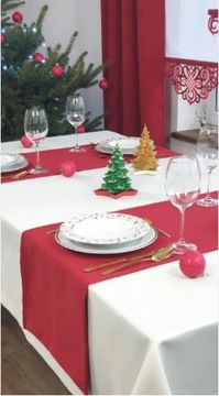 Атласная дорожка для рождественского стола, красная скатерть, длина 34 см х 9 м