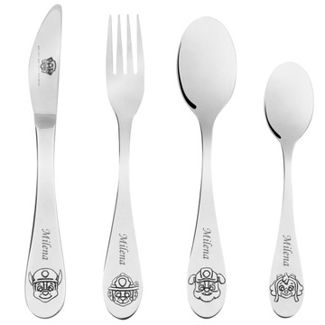 Sztućce dla dziecka chrzest Psi Patrol Etui Grawer