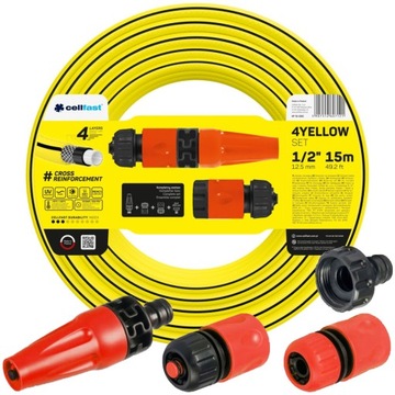 Zestaw Cellfast 10-590 4YELLOW wąż 1/2