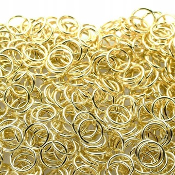 Kółka KOLCZE 10 mm stalowe z drutu 1 kg ZŁOTE