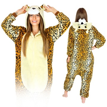 PLUSZ GEPARD CIEPŁA PIŻAMA KIGURUMI ONESIE STRÓJ KOMBINEZON PREZENT DRES S