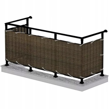 Osłona balkonowa Uniwersalna 90x500cm Rattan WENGE