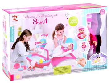 Куколка, стульчик, ванночка, аксессуары, 16 в 1