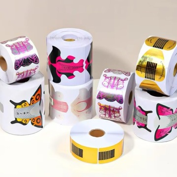 Szablony FORMY do przedłużania paznokci złoto czarne szerokie 100 sztuk