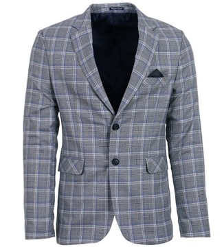 МУЖСКОЙ ПИДЖАК FORMULA В КЛЕТКУ CASUAL СЕРЫЙ 62