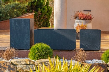 ЦВЕТОЧНЫЙ ГОРШОК ЦВЕТОЧНЫЙ ГОРШОК ЧАШКА ВЫСОКАЯ KARO ЧЕРНЫЙ БЕТОН 40x40x60см