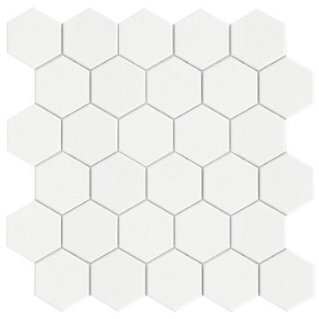 Płytka Ceramiczna Biała Mozaika Dekoracyjna WHITE HEXAGON