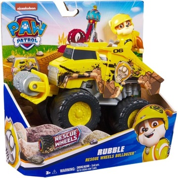 PSI PATROL RESCUE WHEELS POJAZD BUDOWLANY Z FIGURKĄ RUBBLE 6CM