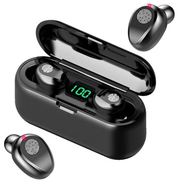 SŁUCHAWKI BEZPRZEWODOWE BLUETOOTH F9 POWERBANK