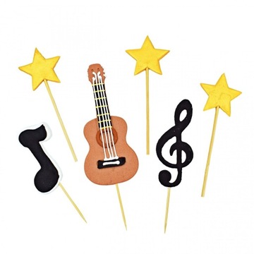 Zestaw dekoracji cukrowych tort MUZYKA gitara nuty