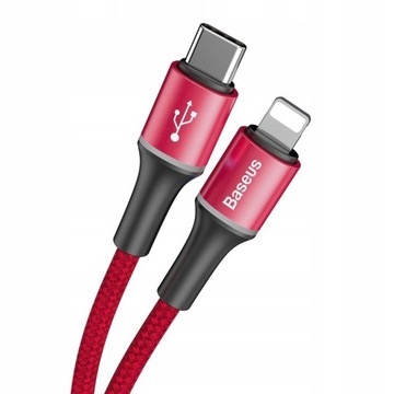 Baseus Halo USB C — кабель Lightning, 1 м, PD, 18 Вт, красный
