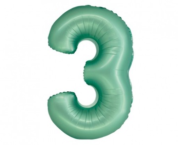 Balon foliowy Smart Cyfra 3 miętowa matowa 76 cm