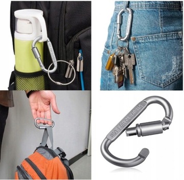 Карабин 80 мм алюминиевый навинчивающийся черный тип D