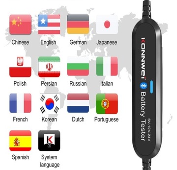 ТЕСТЕР АККУМУЛЯТОРА 6 В 12 В 24 В Bluetooth 5.0 PL