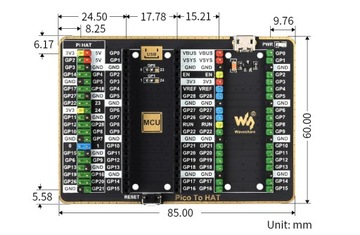 Модуль расширения GPIO Expander HAT Rpi Pi Pico