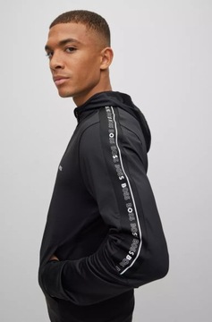 Męski sweter bluza czarna HUGO BOSS sportowa wzór