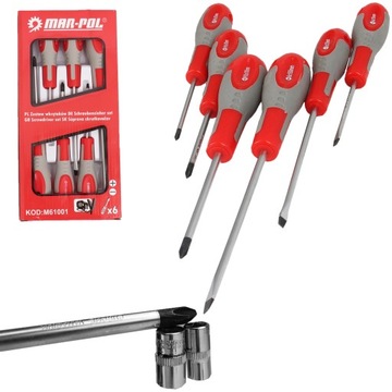 ZESTAW WKRĘTAKÓW ŚRUBOKRĘTÓW 6EL. ŚRUBOKRĘTY CRV