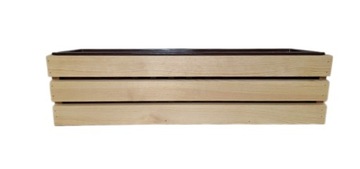 ДЕРЕВЯННАЯ БАЛКОННАЯ ЦВЕТОЧНАЯ КОРОБКА СО ВСТАВКОЙ, 60 СМ