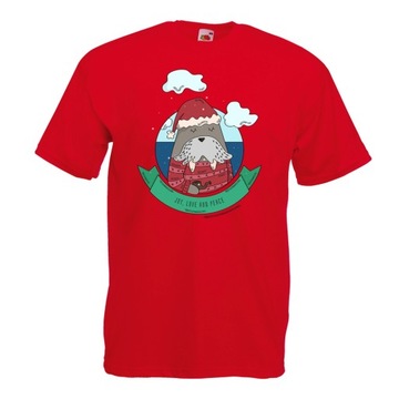 Koszulka świąteczna joy love peace XXL czerwona