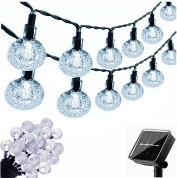 LAMPKI OGRODOWE 200 LED 22M SOLERNE GIRLANDA ŚWIETLNA BIAŁY ZIMNE ŻARÓWKI