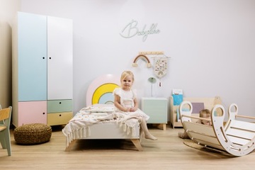 Babylike Кресло-качалка + ступеньки + серая подушка 85 см МДФ