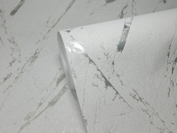 ОБОИ КАМЕНЬ МРАМОР СВЕТЛО-СЕРЫЙ СЕРЕБРО МОЮЩИЕСЯ ОБОИ