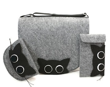 torebka młodzieżowa kot na prezent portfel etui