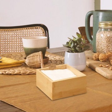 Салфетница из бамбука, квадратный контейнер для туалетной бумаги.