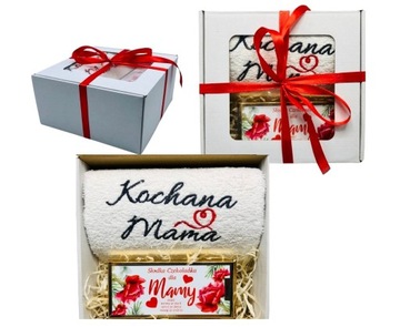 Prezent Na Dzień Mamy Matki Taty Ojca Zestaw Ręcznik Czekolada Kochana Mama