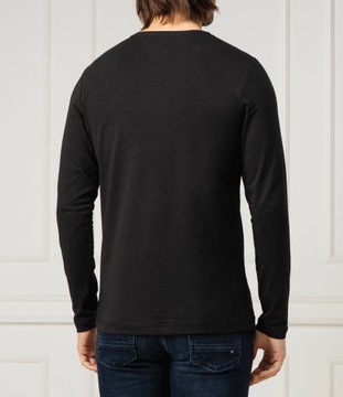 tommy hilfiger longsleeve koszulka męska z długim rękawem czarna