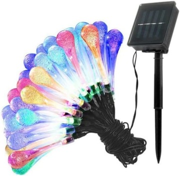 GIRLANDA LAMPKI OGRODOWE SOLARNE 50 LED KULKI 7M