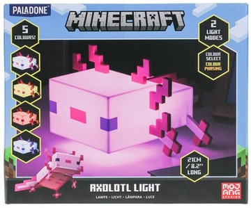 Lampka MINECRAFT Axolotl Multicolor 2 tryby 21cm